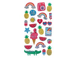 Pegatinas imaginovo diseńos surtidos verano con brillo 214x100 mm en blister