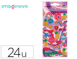 Pegatinas imaginovo diseńos surtidos verano con brillo 214x100 mm en blister