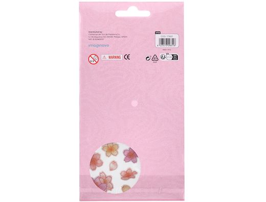 Pegatinas imaginovo flores rosas de papel 190x104 mm en blister