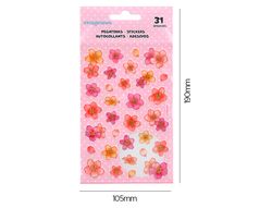 Pegatinas imaginovo flores rosas de papel 190x104 mm en blister