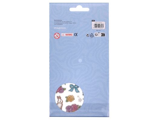 Pegatinas imaginovo flores y conejos de papel 190x104 mm en blister