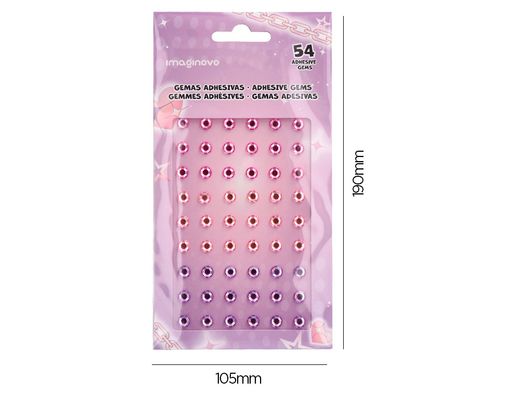 Pegatinas imaginovo gemas rosas y moradas brillantes con relieve para todas superficies 190x105 mm en