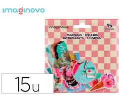 Pegatinas imaginovo good vibes diseńos surtidos para ordenador 145x140 mm en blister