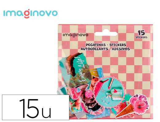 Pegatinas imaginovo good vibes diseńos surtidos para ordenador 145x140 mm en blister