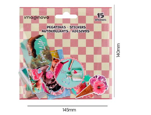 Pegatinas imaginovo good vibes diseńos surtidos para ordenador 145x140 mm en blister