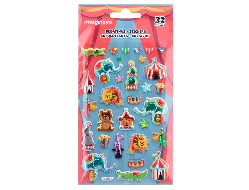 Pegatinas imaginovo kids circo goma eva 190x105 mm en blister