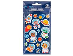 Pegatinas imaginovo luminosas astronautas con relieve 250x145 mm en blister