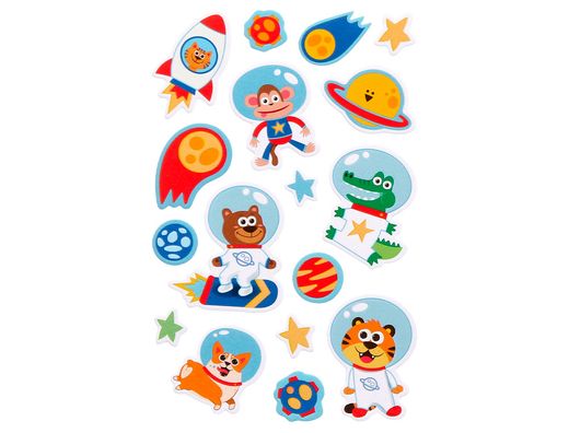 Pegatinas imaginovo luminosas astronautas con relieve 250x145 mm en blister