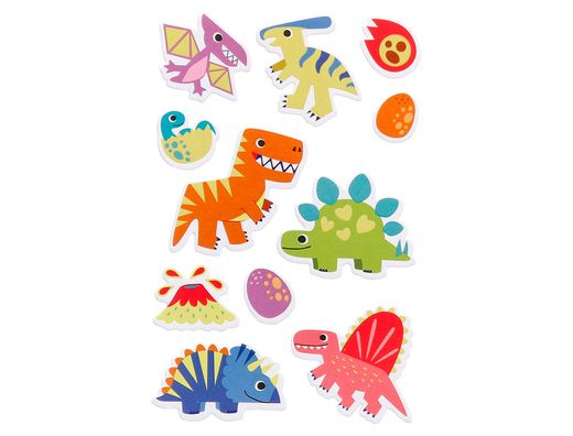 Pegatinas imaginovo luminosas dinosaurios con relieve 190x105 mm en blister