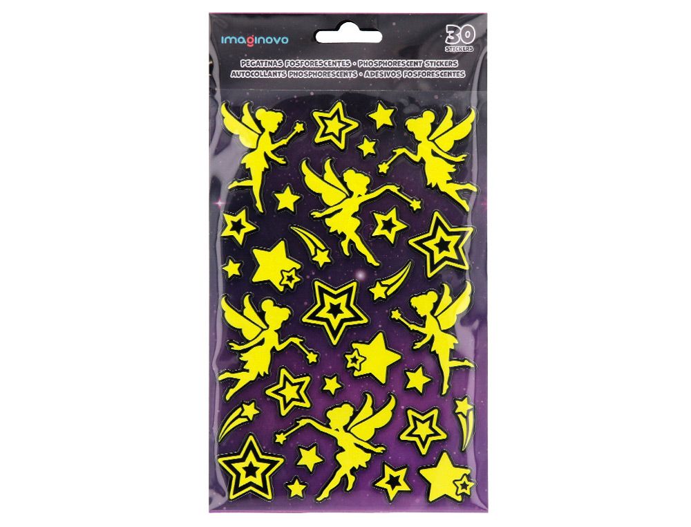 Pegatinas imaginovo luminosas hadas con relieve 190x105 mm en blister