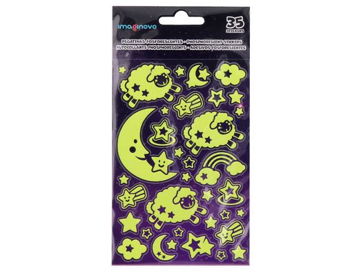 Pegatinas imaginovo luminosas luna con relieve 250x145 mm en blister