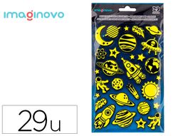 Pegatinas imaginovo luminosas planetas con relieve 190x105 mm en blister