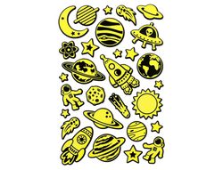Pegatinas imaginovo luminosas planetas con relieve 190x105 mm en blister