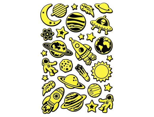 Pegatinas imaginovo luminosas planetas con relieve 190x105 mm en blister