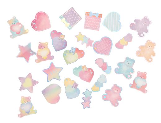 Pegatinas imaginovo notas adhesivas papel forma oso y corazon 110x105 mm en blister