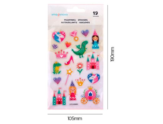 Pegatinas imaginovo princesas magic dreams pvc 190x105 mm en blister