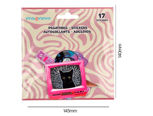 Pegatinas imaginovo retro diseńos surtidos para ordenador 145x140 mm en blister