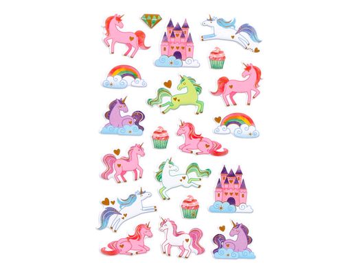 Pegatinas imaginovo unicornios magic dreams con relieve 190x105 mm en blister