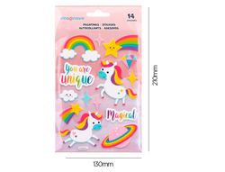 Pegatinas imaginovo unicornios magic dreams con relieve 210x130 mm en blister