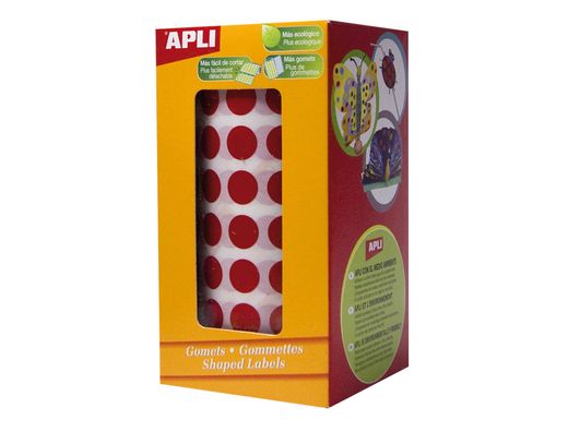Pegatinas infantiles gomets redondos brillantes rojos Apli 4861
