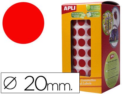 Pegatinas infantiles gomets redondos brillantes rojos Apli 4861