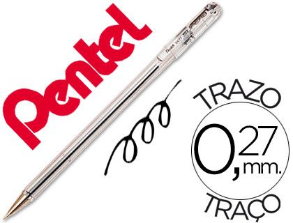 PENTEL Boligrafo Superb BK 77 Negro Trazo 0.25mm Punta metálica BK77-A