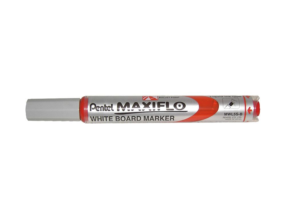 PENTEL MAXIFLO MWL-5S Marcador pizarra blanca Punta cónica (apto también cerámica y papel) Rojo MWL5S-B
