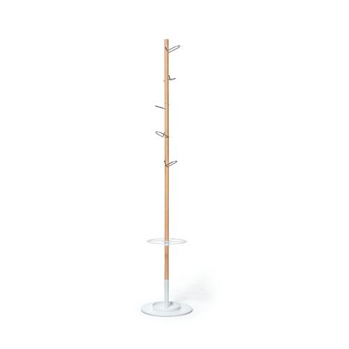 Perchero de madera con paragüero Bergamo Ø36x180 cm
