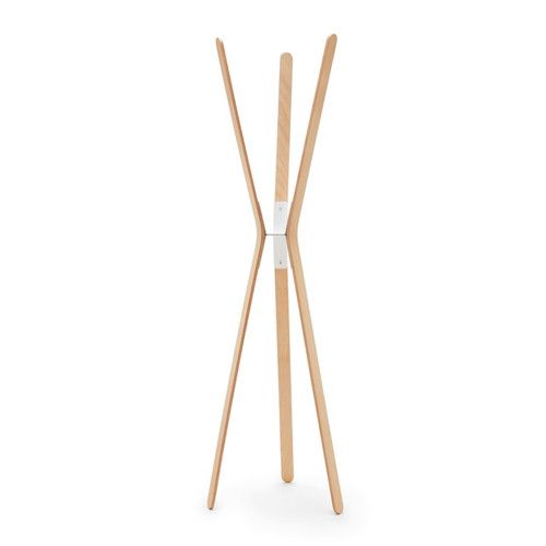 Perchero de pie Milano de 3 lamas de madera