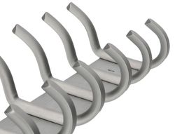 Perchero liderpapel pared metalico 6 colgadores color plata mate 430x88x55 mm