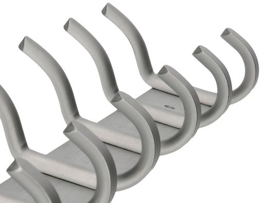 Perchero liderpapel pared metalico 6 colgadores color plata mate 430x88x55 mm