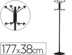 Perchero Metalico 606 Negro -Pie -8 Colgadores