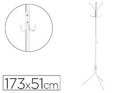 Perchero metalico q-connect blanco 8 colgadores 173x51 cm