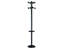 Perchero metalico unilux accueil pie 8 colgadores con paraguero y bandeja goteo negro 177 x 38 cm