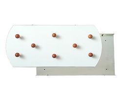 Perchero sie pared blanco 8 colgadores madera haya 350x770 mm