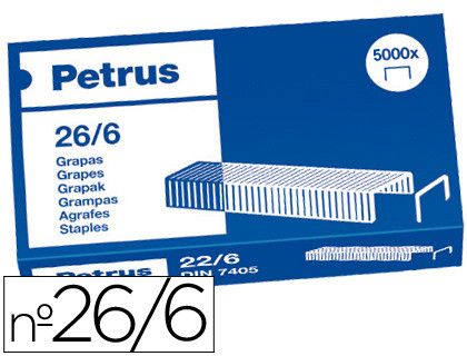 PETRUS Grapas 5000 Ud 26/6 Cobreada 55712