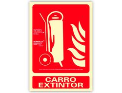 Pictograma archivo 2000 carro extintor pvc rojo luminiscente 210x300 mm