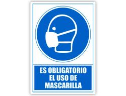 Pictograma archivo 2000 obligatorio el uso de mascarilla pvc color azul 210x297 mm