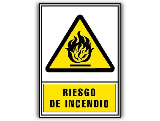 Pictograma archivo 2000 riesgo de incendio pvc amarillo luminiscente 210x297 mm