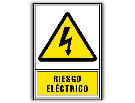 Pictograma archivo 2000 riesgo electrico pvc amarillo luminiscente 210x297 mm