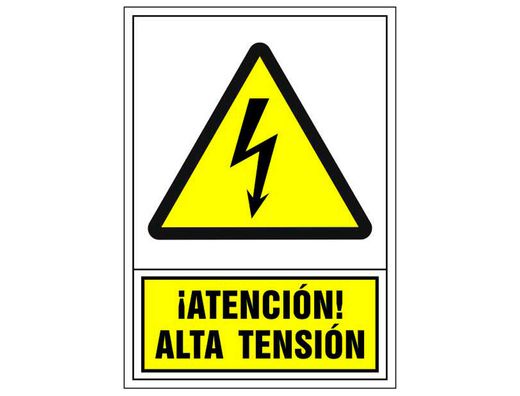 Pictograma Syssa Señal de Advertencia Atencion! Alta Tension en Pvc 245X345 Mm