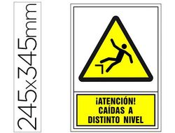 Pictograma Syssa Señal de Advertencia Atencion! Caidas A Distinto Nivel en Pvc 245X345 Mm