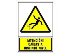 Pictograma Syssa Señal de Advertencia Atencion! Caidas A Distinto Nivel en Pvc 245X345 Mm