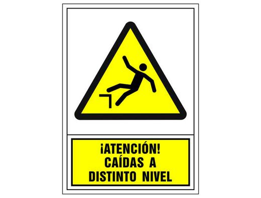 Pictograma Syssa Señal de Advertencia Atencion! Caidas A Distinto Nivel en Pvc 245X345 Mm