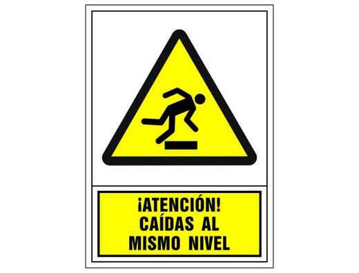 Pictograma Syssa Señal de Advertencia Atencion! Caidas Al Mismo Nivel en Pvc 245X345 Mm