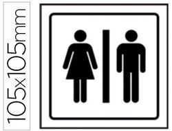 Pictograma Syssa Señal de Aseos Caballeros-Señoras en Pvc 105X105 Mm