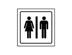 Pictograma Syssa Señal de Aseos Caballeros-Señoras en Pvc 105X105 Mm