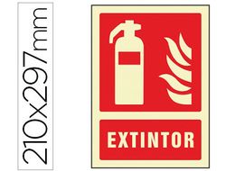 Pictograma Syssa Señal de Extintor en Pvc Fotoluminiscente 210X297 Mm