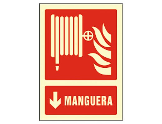 Pictograma Syssa Señal de Manguera en Pvc Fotoluminiscente 210X297 Mm