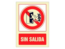 Pictograma Syssa Señal de No Hay Salida en Pvc Fotoluminiscente 210X297 Mm